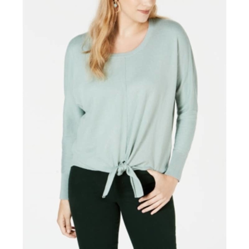 Mint Haze Tie Front Sweater Small